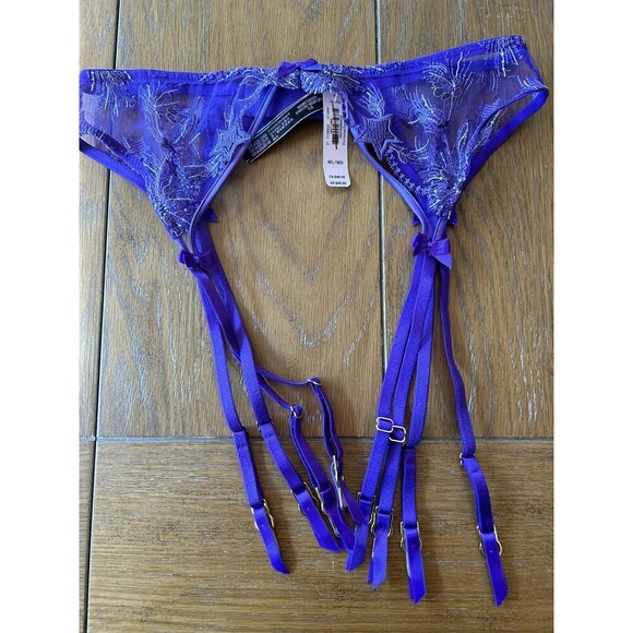Victoria's Secret XS/S VERY SEXY* STARSTRUCK GARTER BELT Bright Violet - Picture 8 of 8